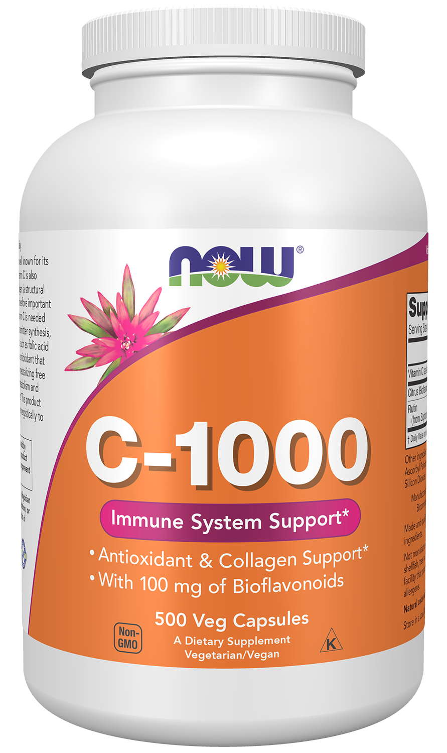 NOW Supplements, Vitamin C-1,000 with 100 mg of Bioflavonoids, 500 Veg Caps — product image