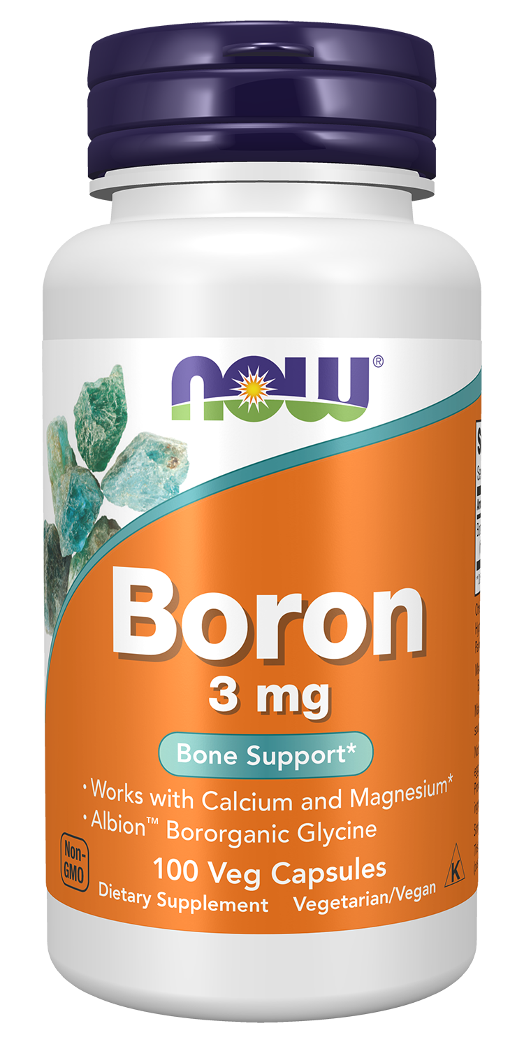 NOW Supplements, Boron 3 mg, Structural Support*, 100 Veg Caps — product image