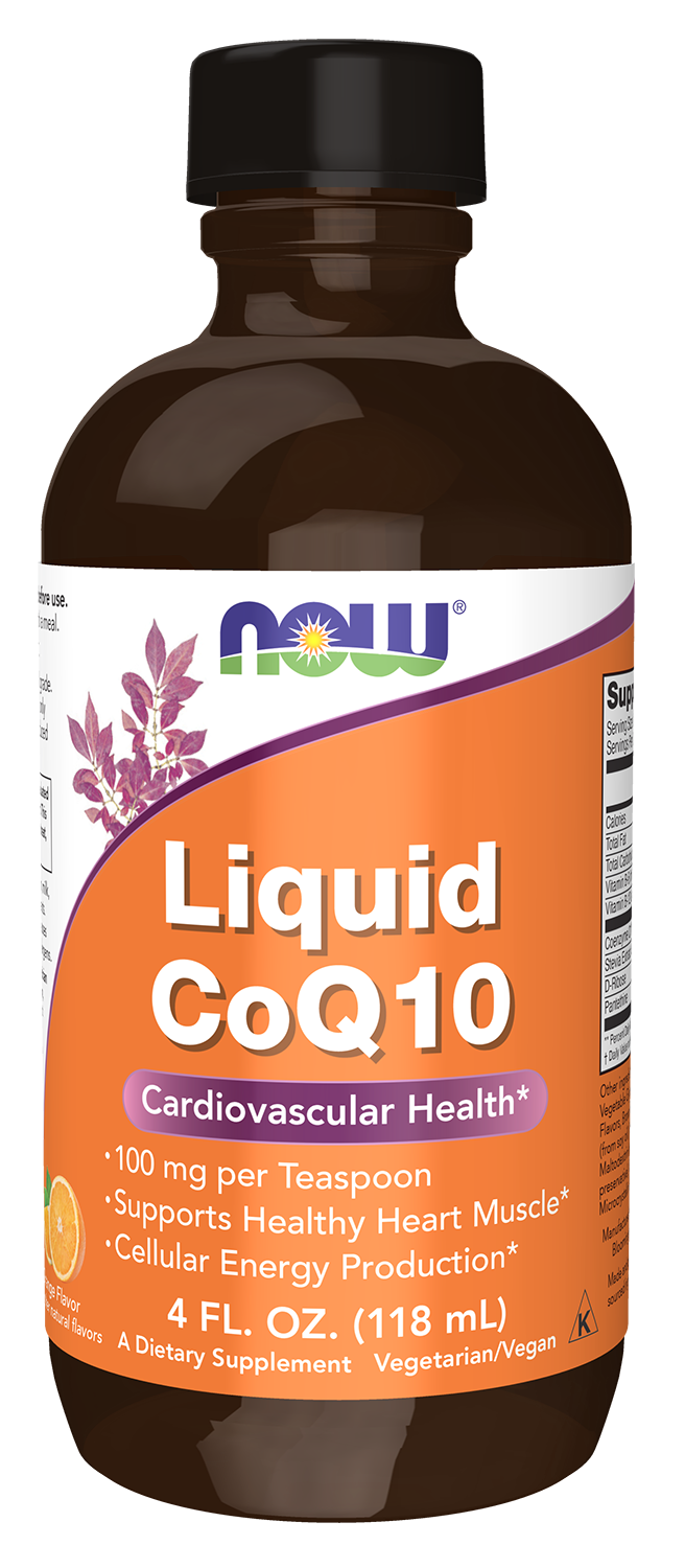 NOW Supplements, CoQ10 Liquid, 100 mg per Teaspoon, 4 fl. oz — product image