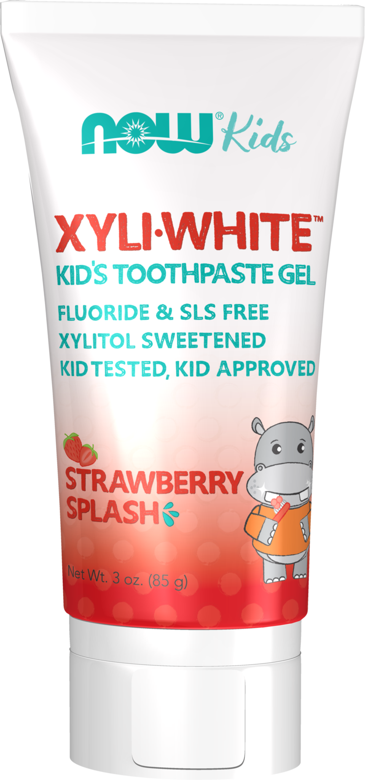 NOW Solutions, Xyliwhite™ Toothpaste Gel for Kids, Strawberry Splash Flavor, Kid Approved! 3-Ounce, packaging may vary — product image