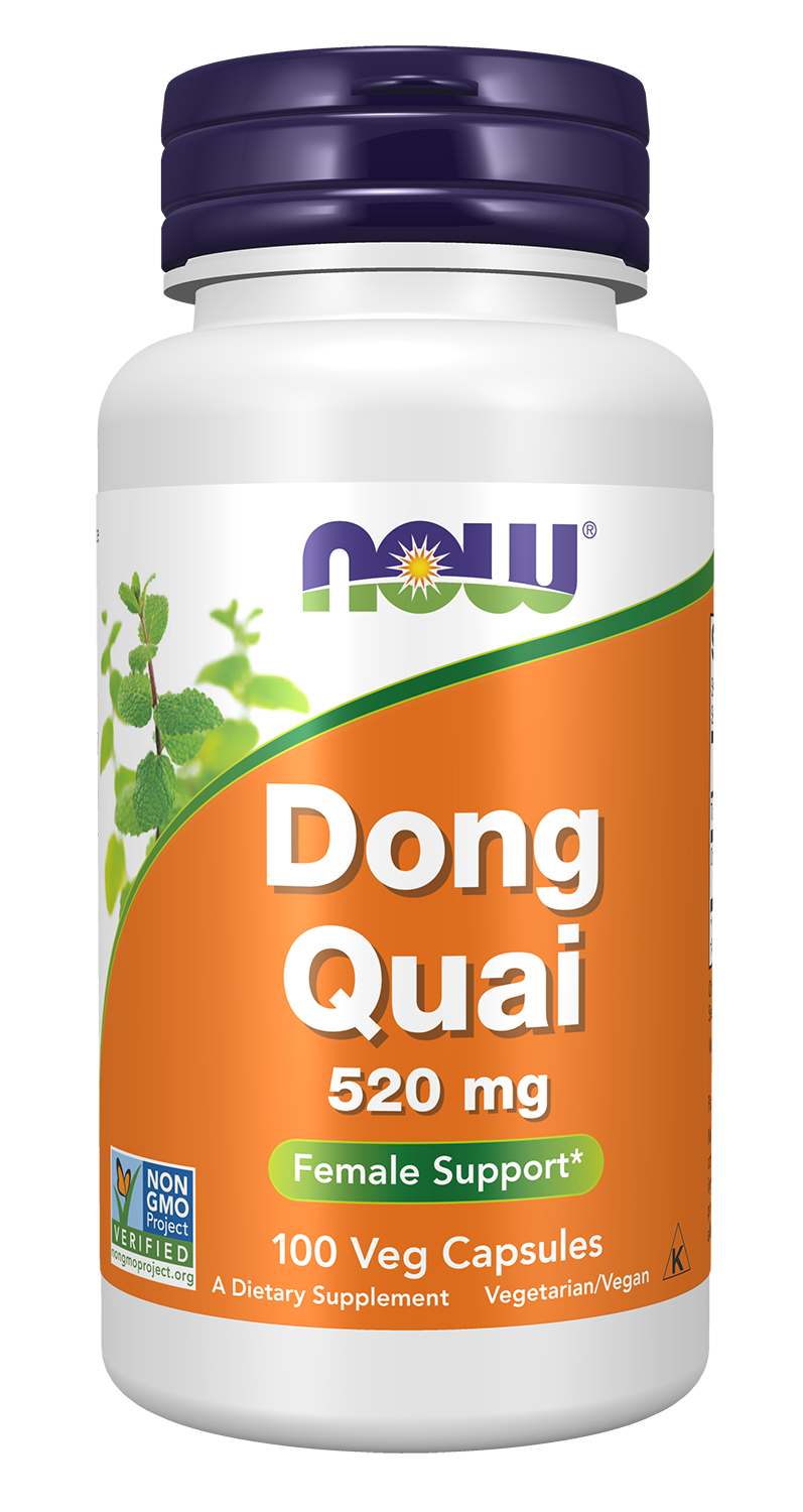 NOW Supplements, Dong Quai 520 mg, Female Support*, 100 Veg Caps — product image