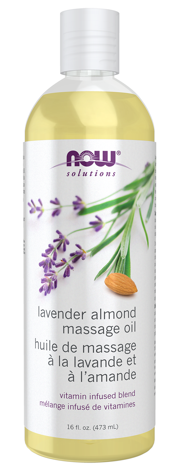 NOW Solutions, Lavender Almond Massage Oil, Relaxing and Soothing, 16 fl. oz — product image