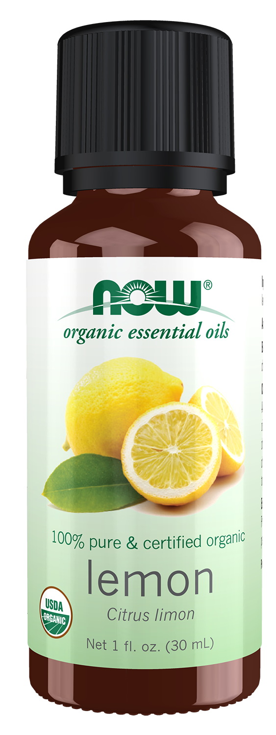 NOW Essential Oils, Organic Lemon Oil, Cold Pressed, Undiluted, 1 fl. oz — product image