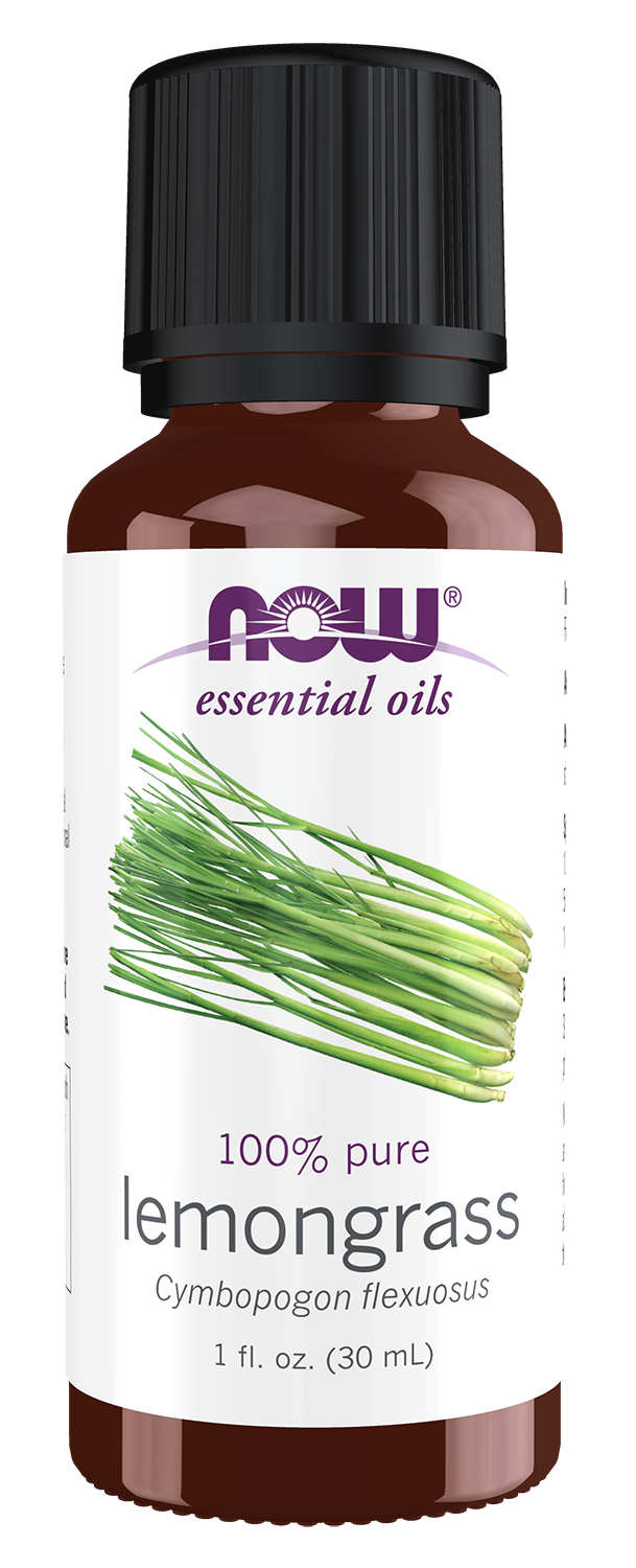 NOW Essential Oils, Lemongrass Oil, Undiluted, Steam Distilled, 1 fl. oz — product image