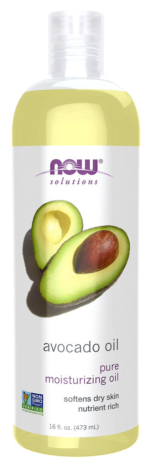 NOW Solutions, Avocado Oil, Moisturizing Oil, Nutrient Rich, 16 fl. oz — product image