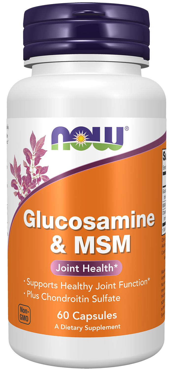 NOW Supplements, Glucosamine & MSM plus Chondroitin Sulfate, 60 Veg Caps — product image