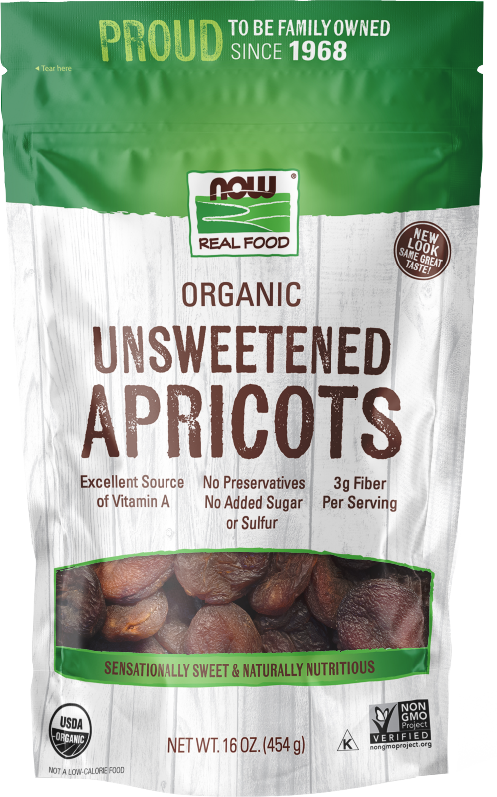 NOW Foods, Organic Dried Apricots, Unsweetened, No Preservatives, 16 oz — product image