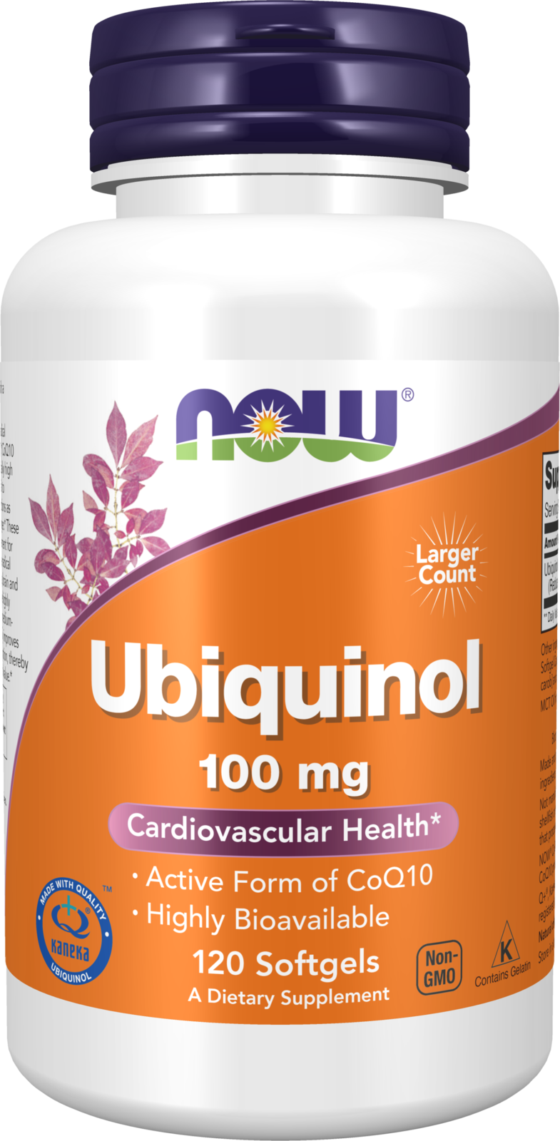 NOW Supplements, Ubiquinol 100 mg, High Bioavailability, 120 Softgels — product image