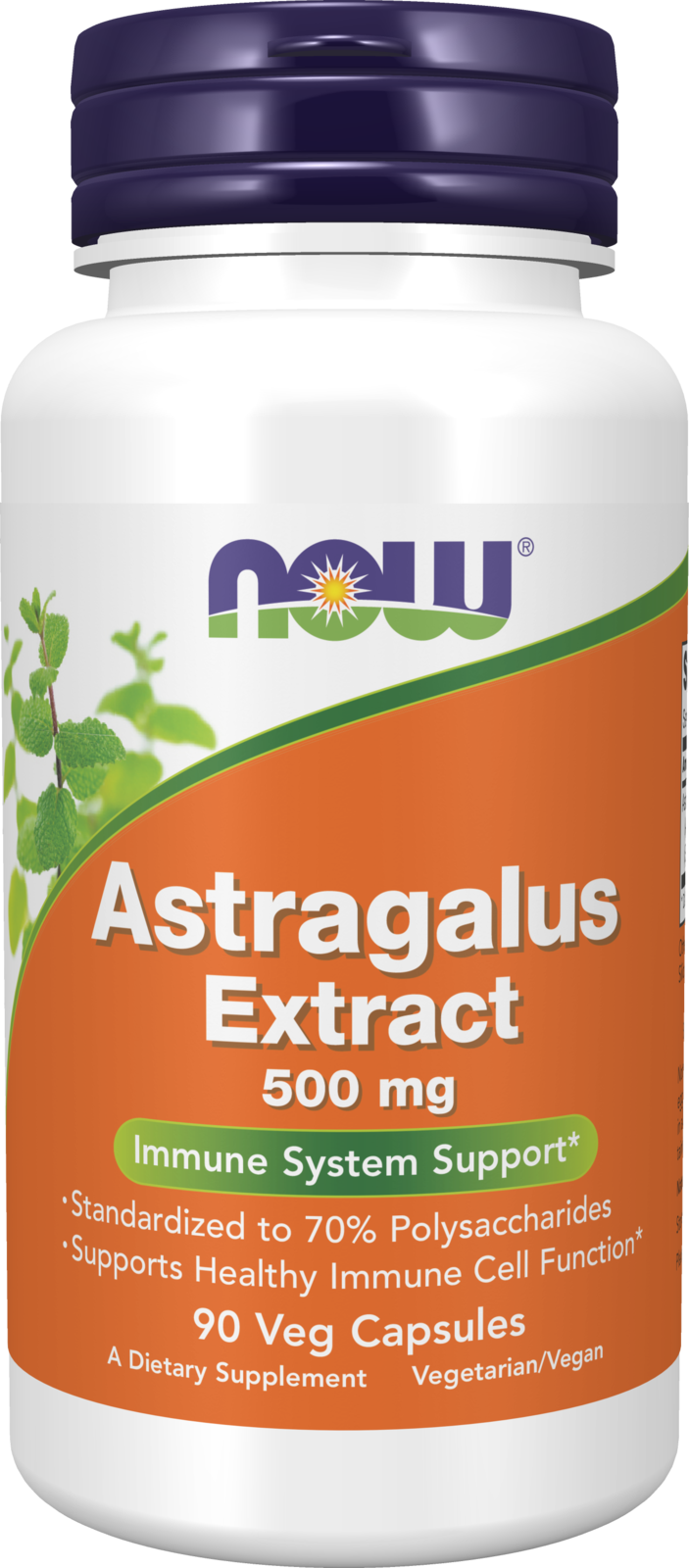 NOW Supplements, Astragalus Extract 500 mg, 90 Veg Caps — product image