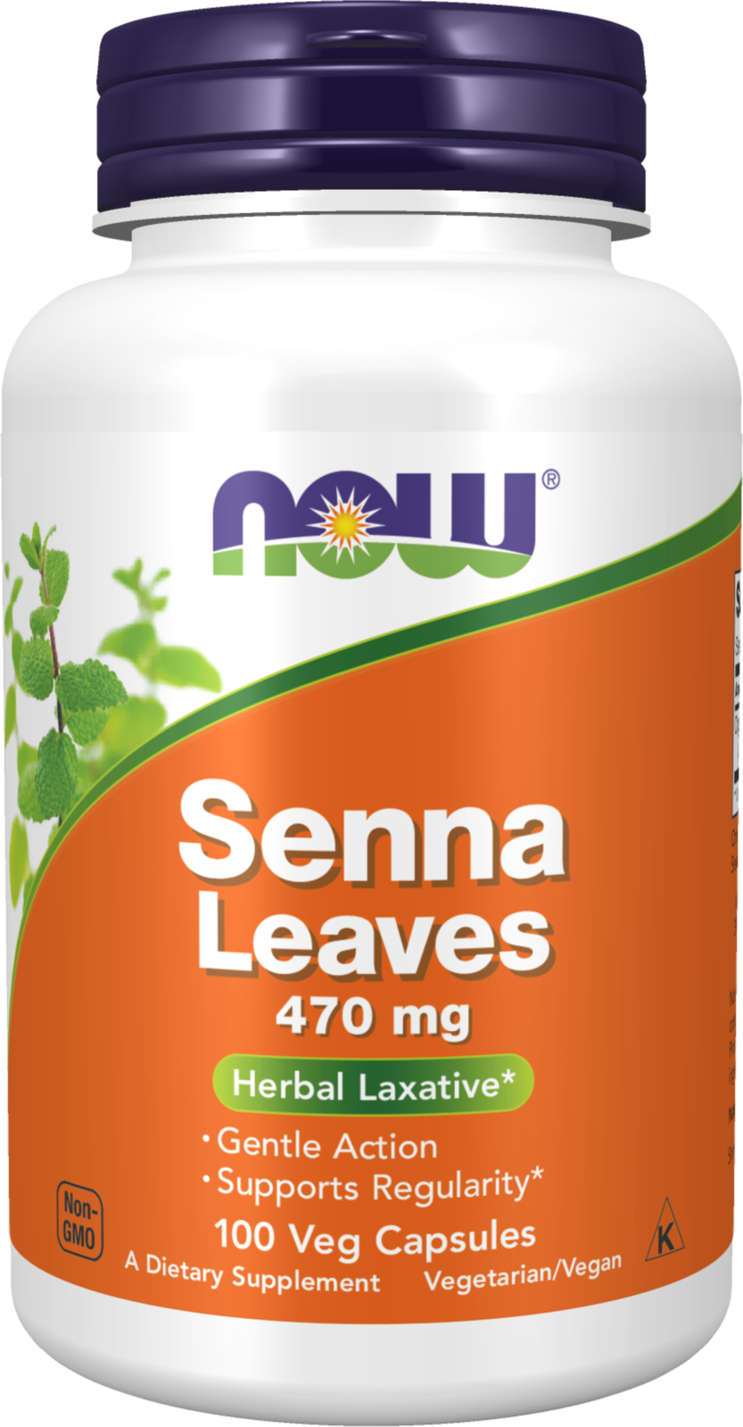 NOW Supplements, Senna Leaves 470 mg, Supports Regularity*, 100 Veg Caps — product image