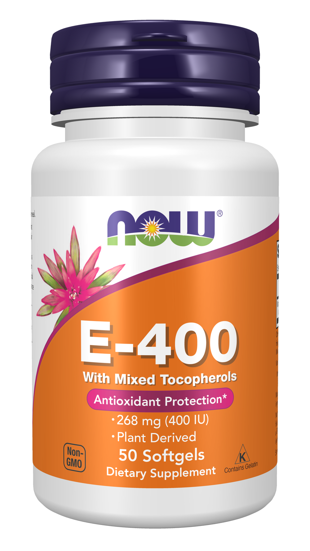 NOW Supplements, Vitamin E-400 IU Mixed Tocopherols, 50 Softgels — product image