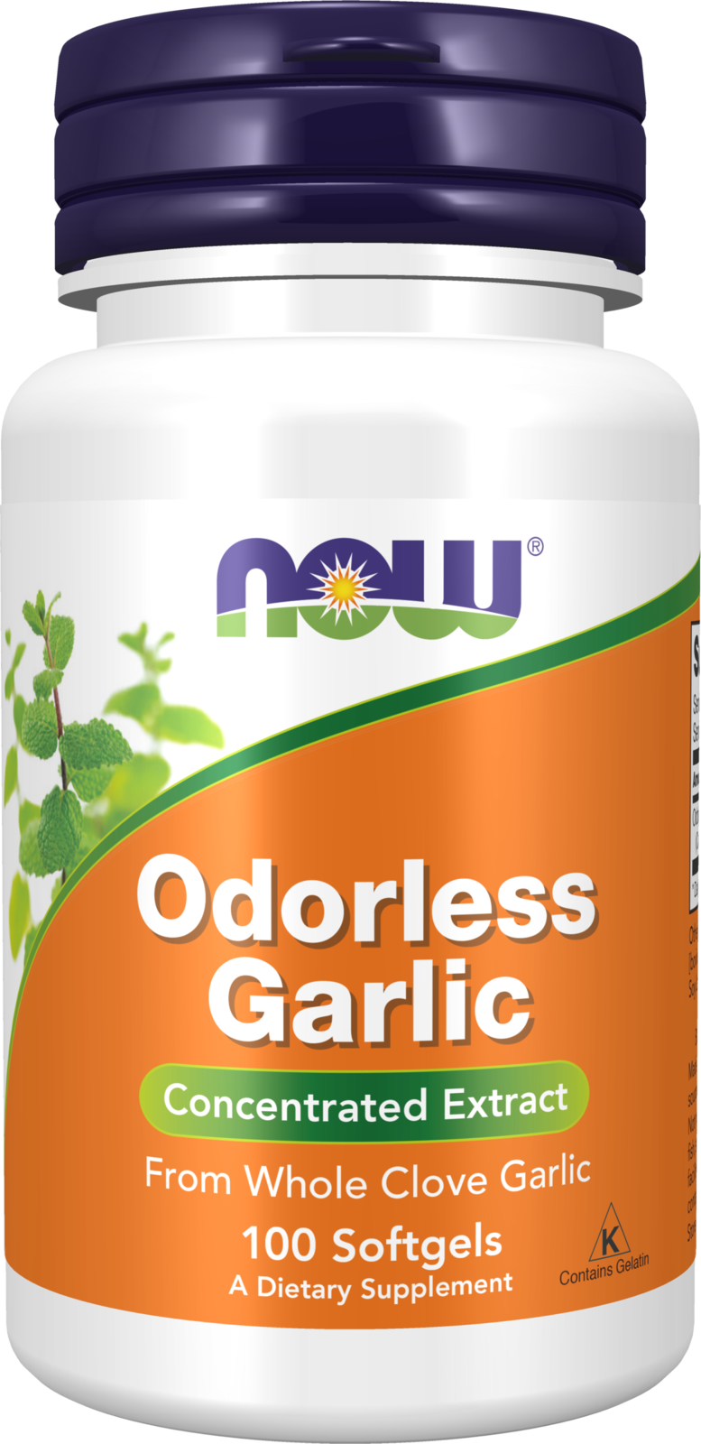 NOW Supplements, Odorless Garlic, Concentrated Extract, 100 Softgels — product image