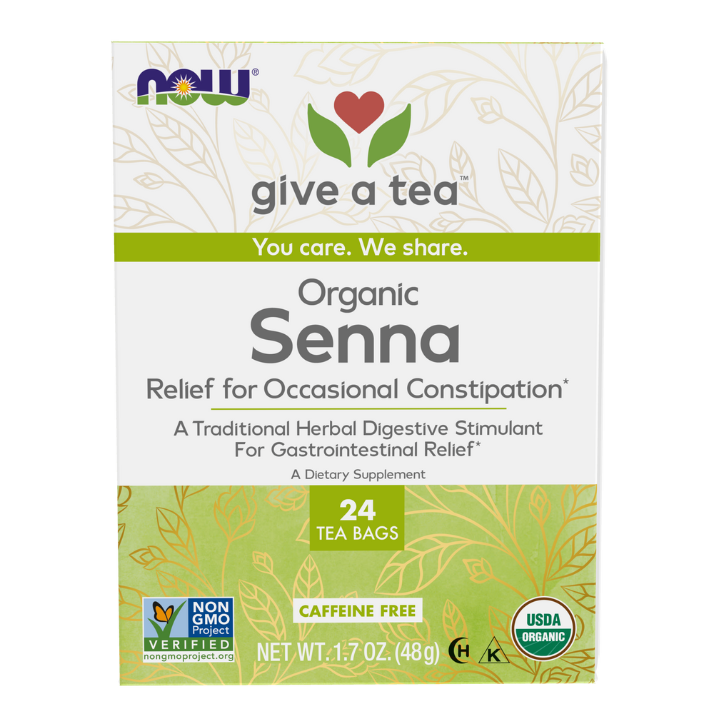 NOW Foods Give a Tea™ Organic Senna, Herbal Laxative*, 24 bags — product image