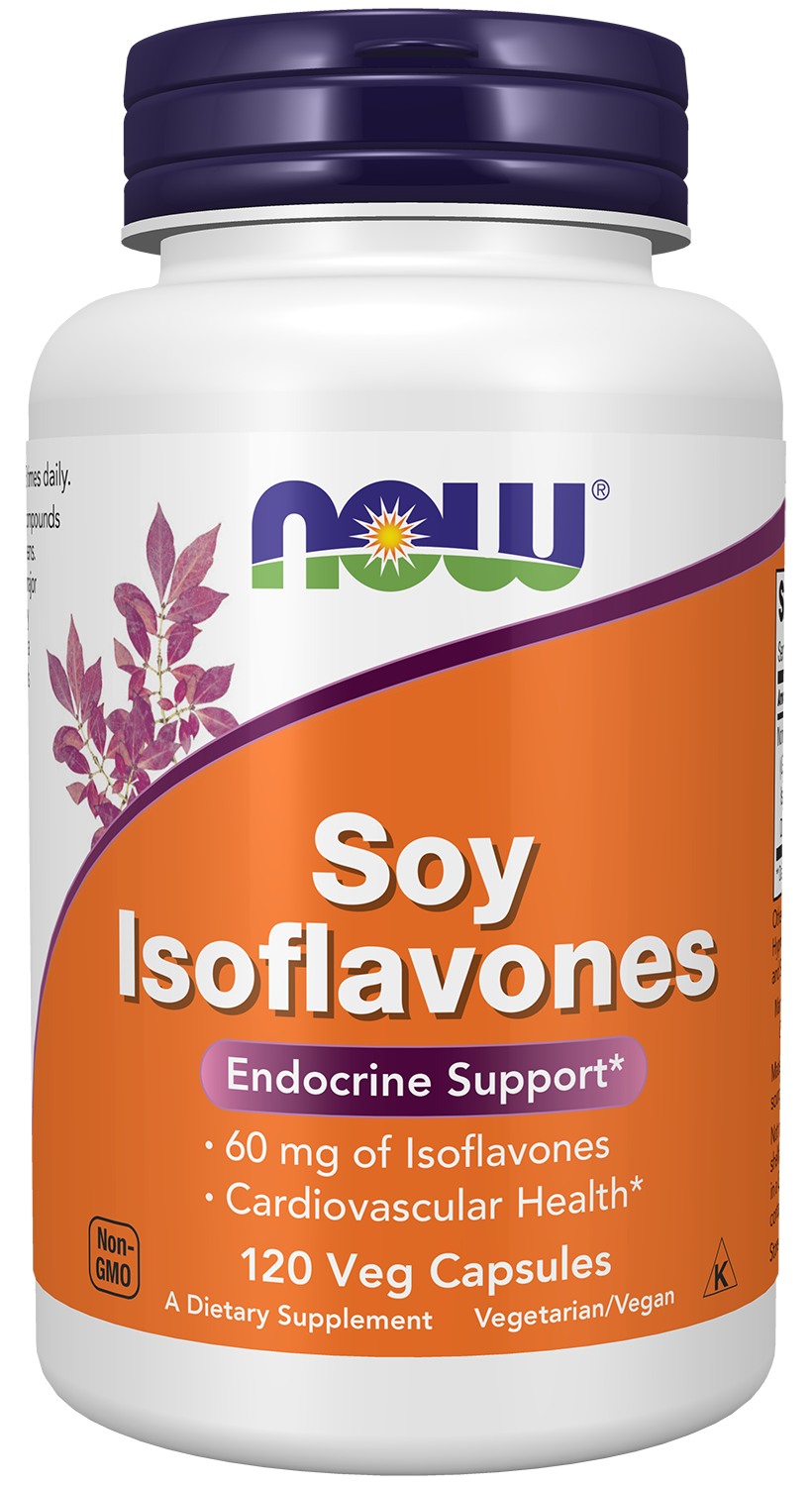 NOW Supplements, Soy Isoflavones, 60 mg, 120 Veg Caps — product image
