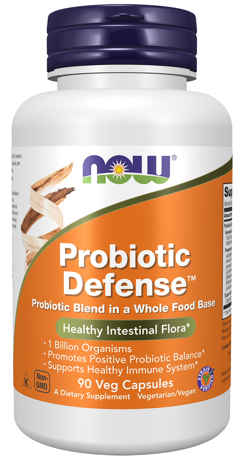 NOW Supplements, Probiotic Defense, Probiotic Blend, 90 Veg Caps — product image