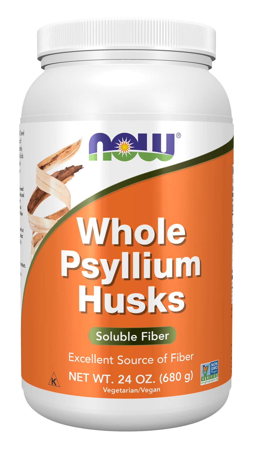 NOW Supplements, Whole Psyllium Husks, Soluble Fiber, 24 oz — product image