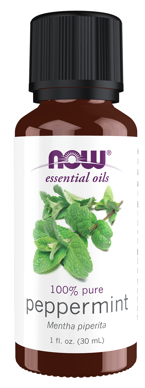 NOW Essential Oils, Peppermint Oil, Steam Distilled, Undiluted, 1 fl. oz — product image