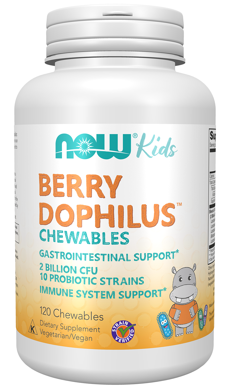 NOW Supplements, BerryDophilus™,  2 Billion., 10 Strains, 120 Chewables — product image