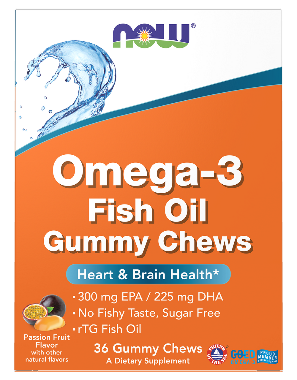 NOW Supplements, Omega-3 Fish Oil Gummy Chews, 36 Gummy Chews — product image