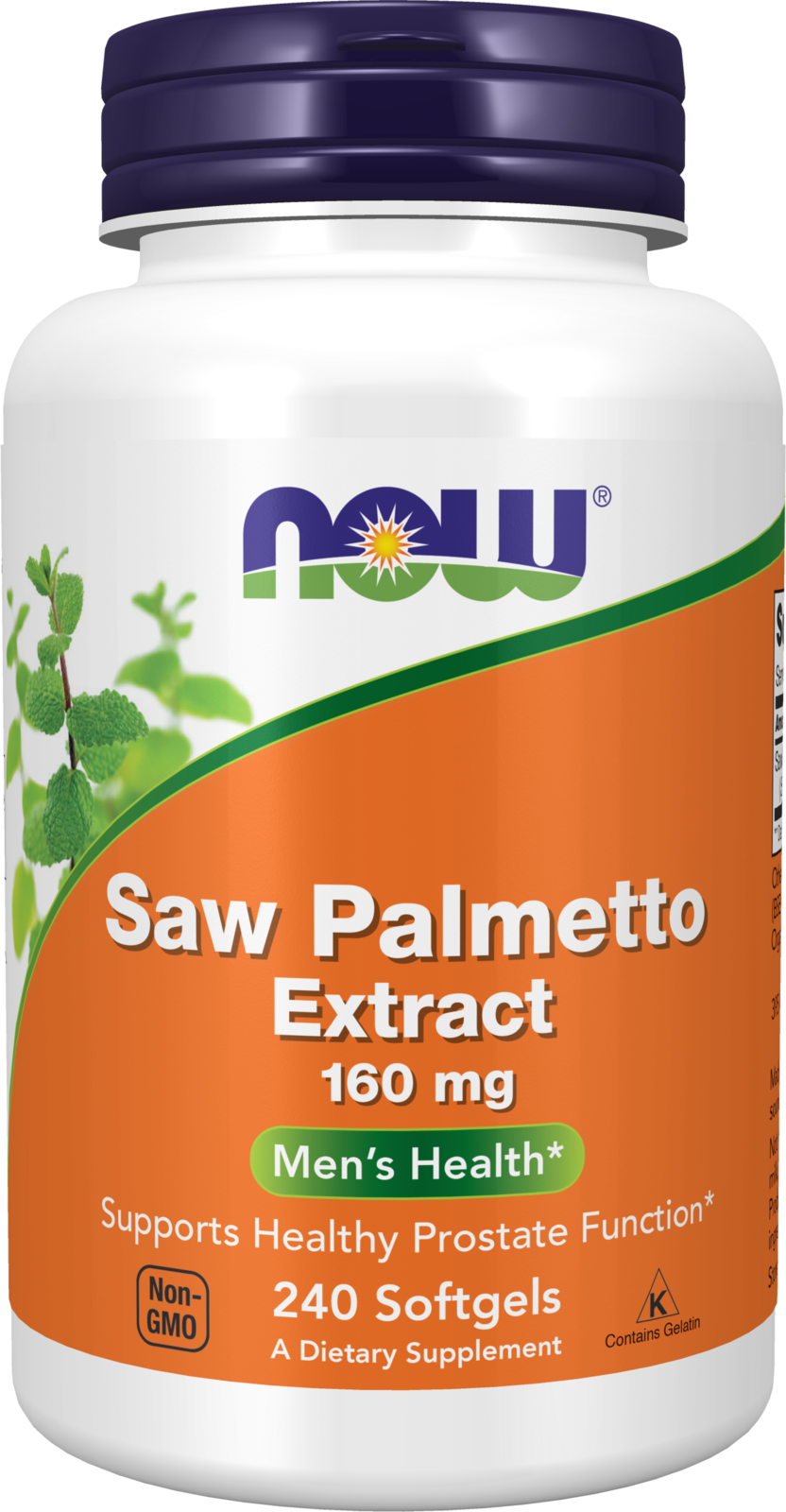 NOW Supplements, Saw Palmetto Extract 160 mg, Men's Health*, 240 Softgels — product image