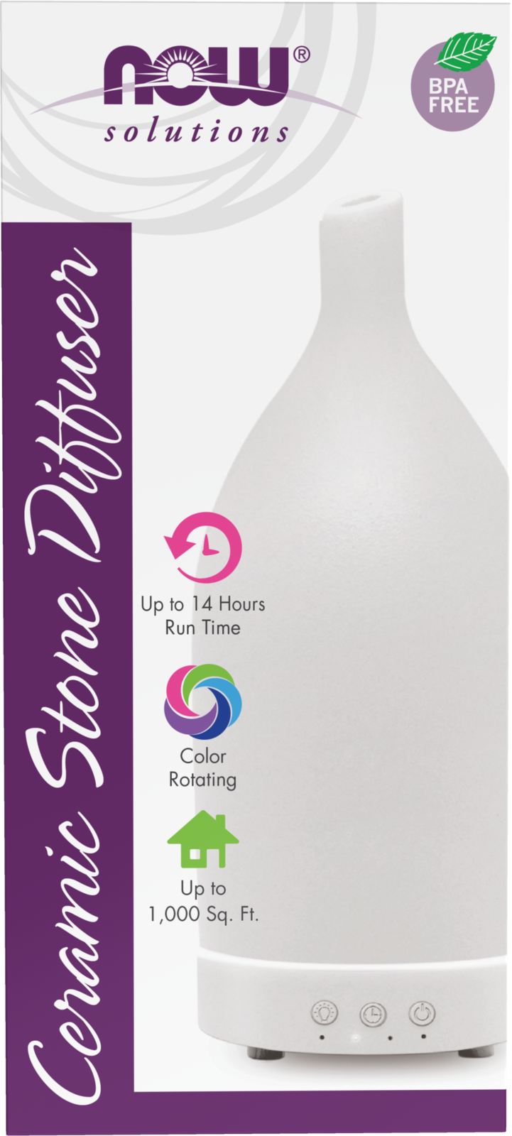 NOW Solutions, Ultrasonic Ceramic Stone Aroma Oil Diffuser, Extremely Quiet — product image