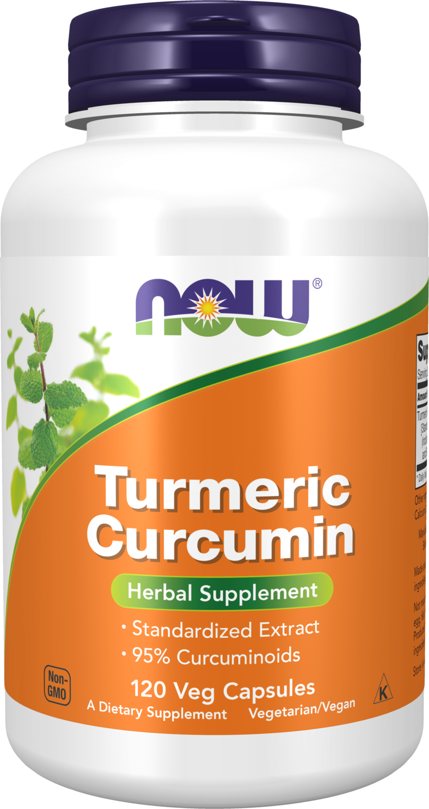 NOW Supplements, Turmeric Curcumin, 95% Curcuminoids, 120 Veg Caps — product image