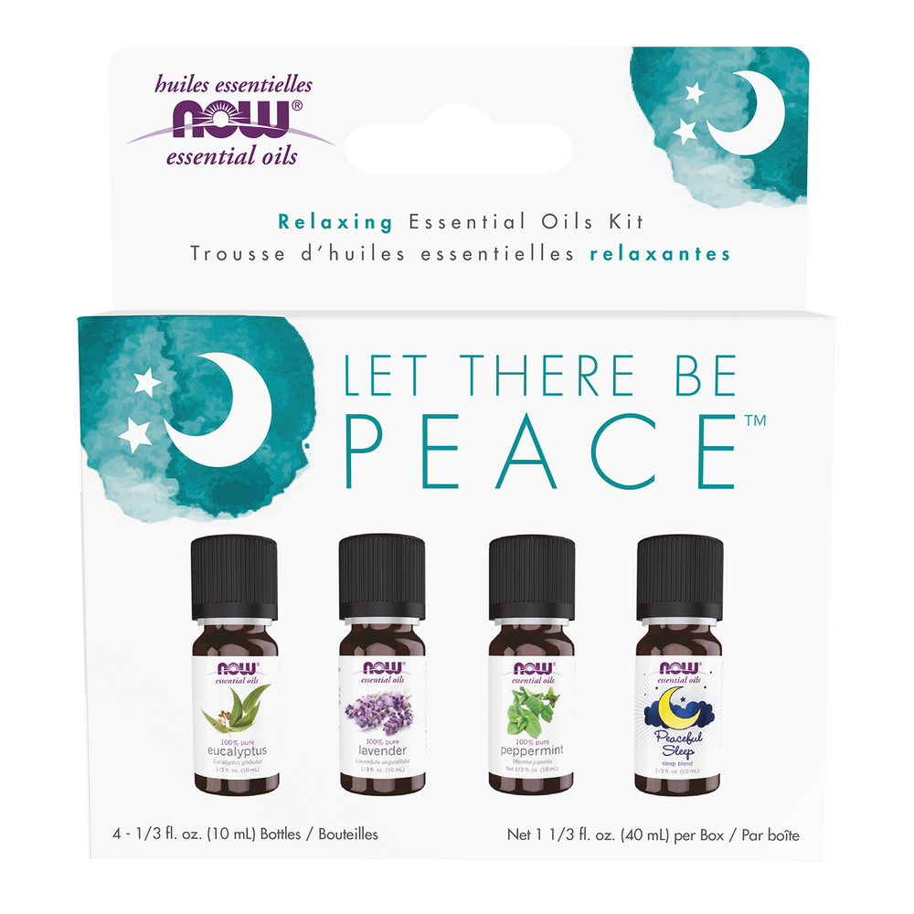 NOW Essential Oils, Let There Be Peace & Quiet Aromatherapy Kit, 4x 10 mL — product image