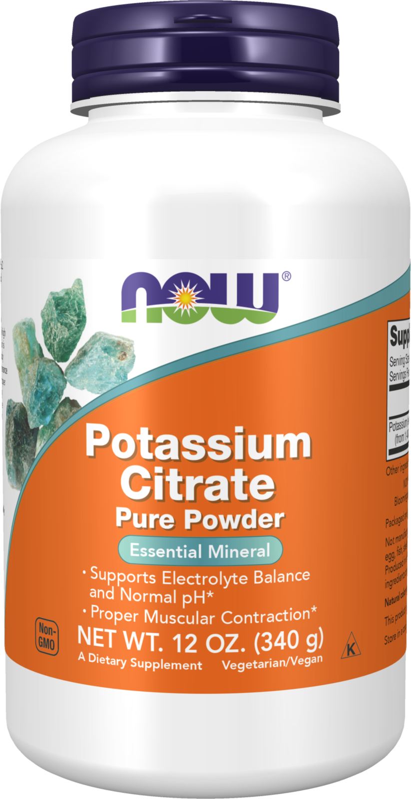 NOW Supplements, Potassium Citrate Powder, Essential Mineral, 12 oz — product image