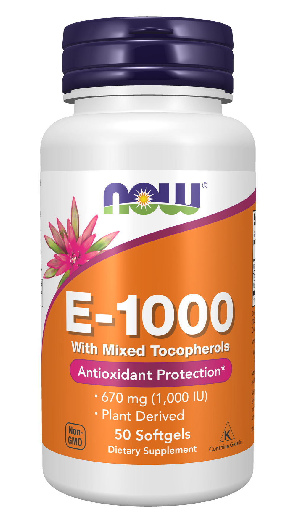 NOW Supplements, Vitamin E-1,000 IU Mixed Tocopherols, 50 Softgels — product image