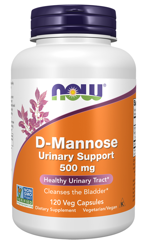 NOW Supplements, D-Mannose 500 mg, Healthy Urinary Tract*, 120 Veg Caps