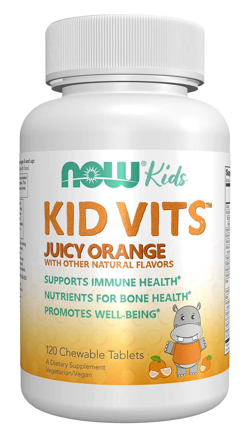 NOW Supplements, Kid Vits Multivitamin, Juicy Orange, 120 Chewable Tabs — product image