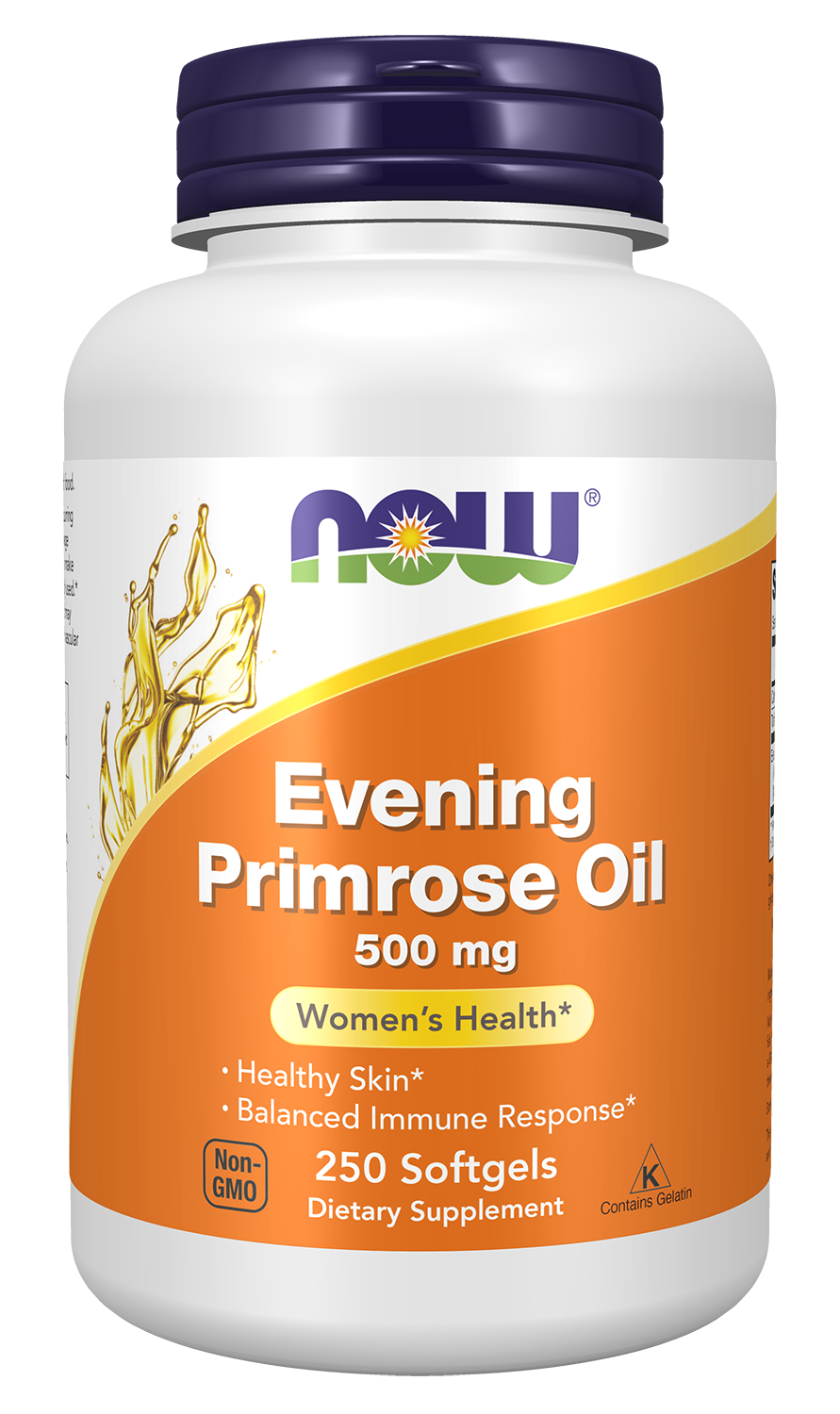 NOW Supplements, Evening Primrose Oil 500 mg with GLA, 250 Softgels — product image