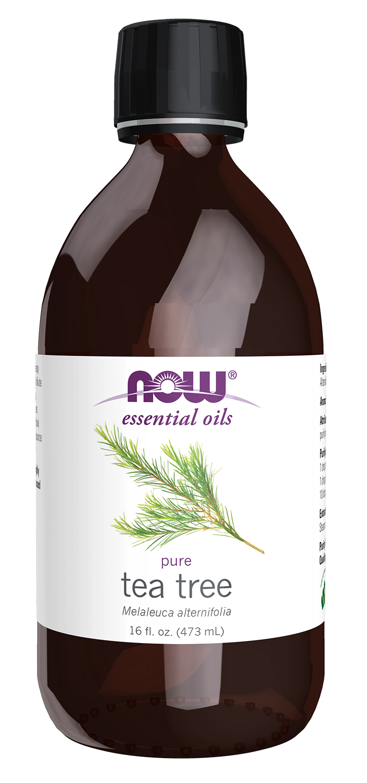 NOW Essential Oils, Tea Tree Oil, Steam Distilled, Undiluted, 16 fl. oz — product image