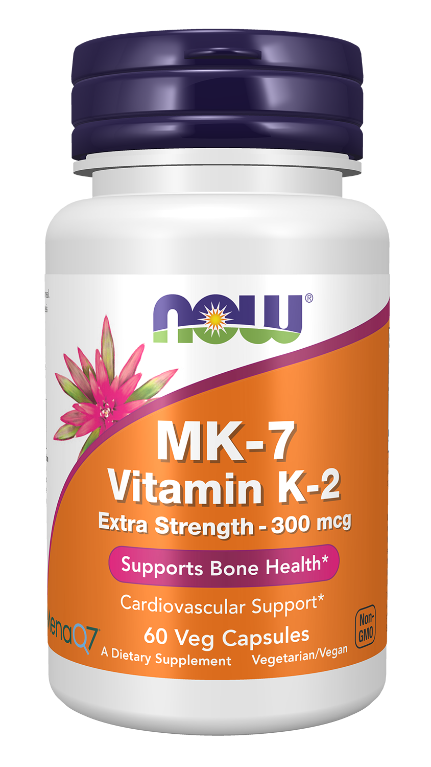NOW Supplements, Vitamin K2 (MK-7) 300 mcg, Extra Strength, 60 Veg Caps — product image