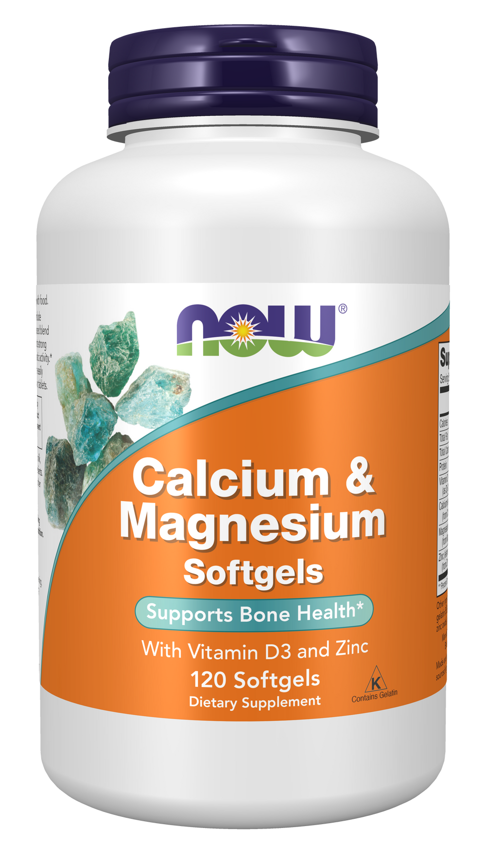 NOW Supplements, Calcium & Magnesium with  D-3 & Zinc,120 Softgels — product image