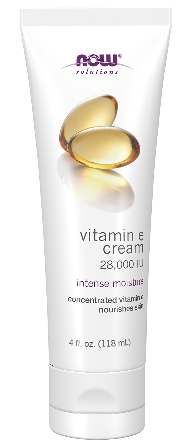 NOW Solutions, Vitamin E Cream 28,000 IU, Intense Moisture, 4 fl. oz — product image