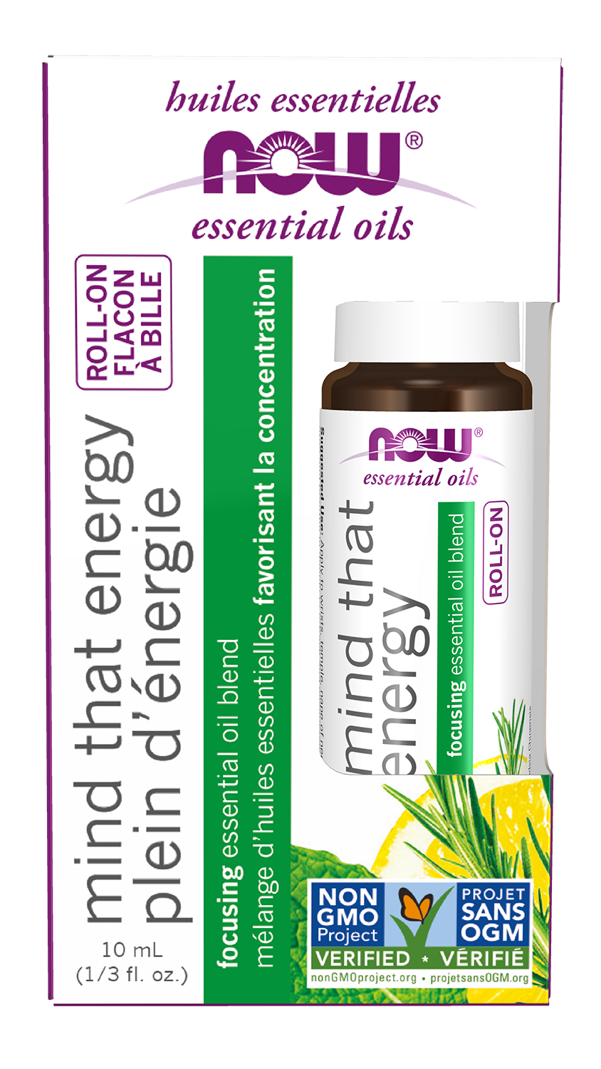 NOW Essential Oils, Mind That Energy Focusing Roll On Blend, 10 mL — product image