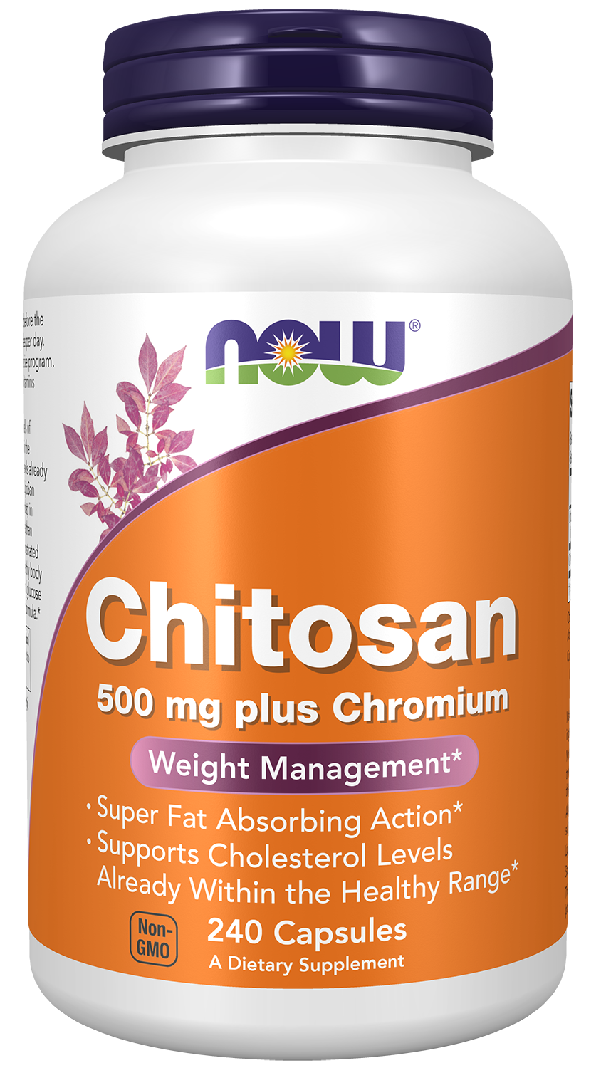 NOW Supplements, Chitosan 500 mg plus Chromium, 240 Veg Caps — product image