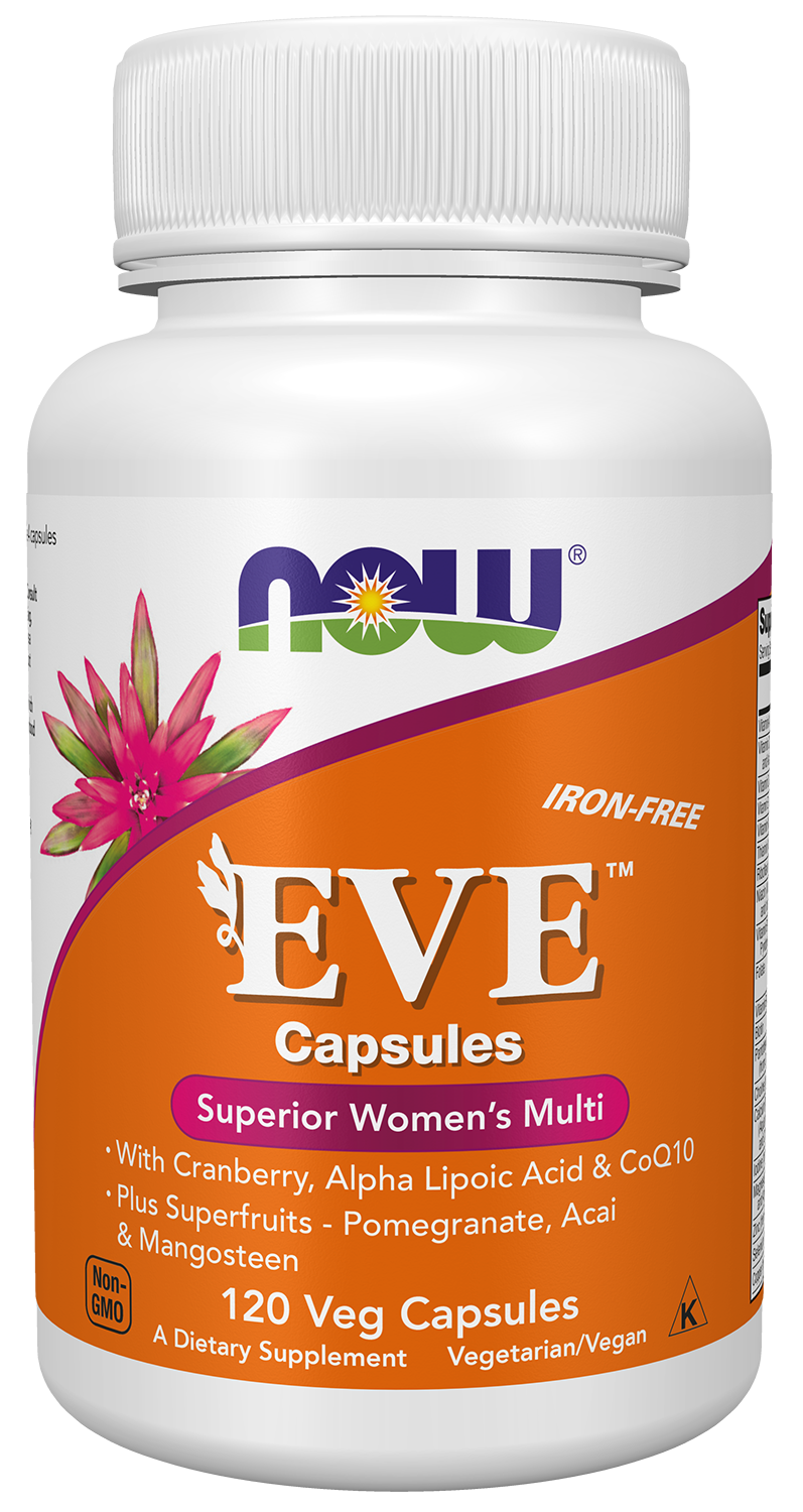 NOW Supplements, Eve™ Women's Multivitamin, Iron-Free, 120 Veg Caps — product image