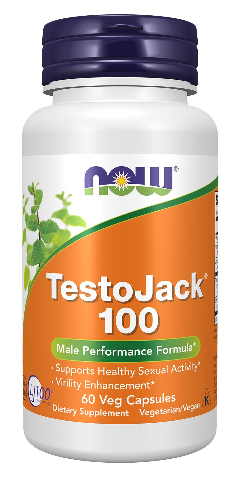 NOW Supplements, TestoJack™ 100 with LJ100®, Tongkat Ali, 60 Veg Caps — product image