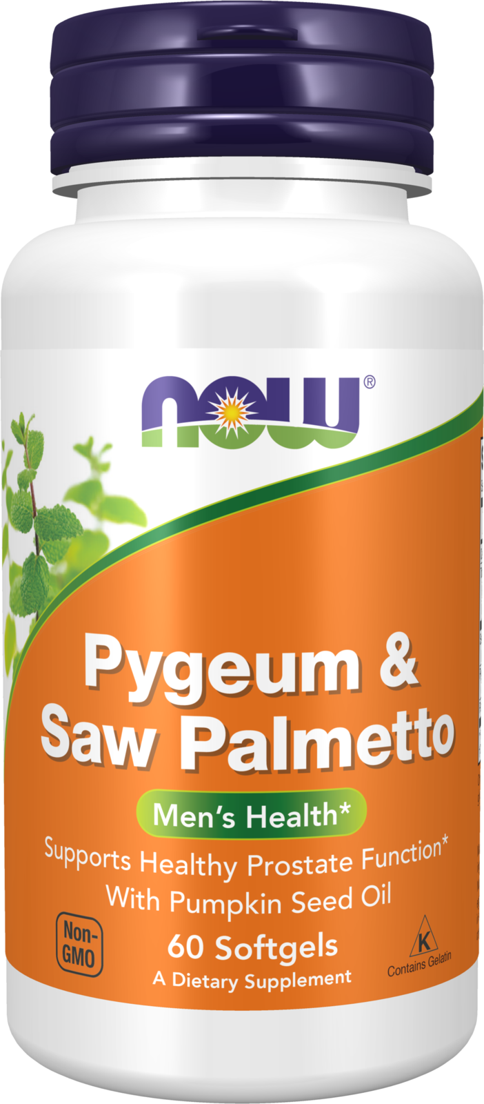 NOW Supplements, Pygeum & Saw Palmetto with Pumpkin Seed Oil, 60 Softgels — product image