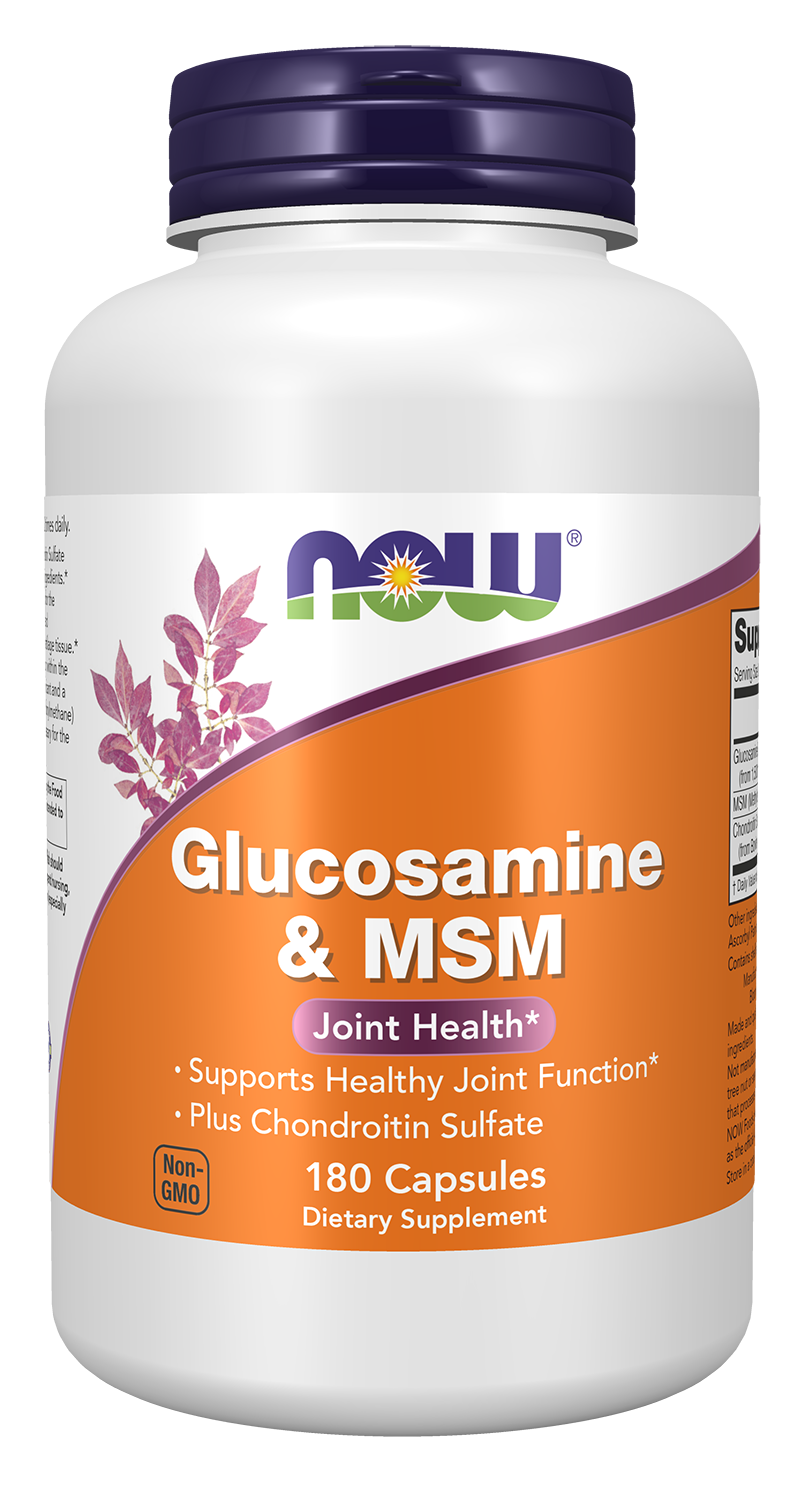 NOW Supplements, Glucosamine & MSM plus Chondroitin Sulfate, 180 Veg Caps — product image