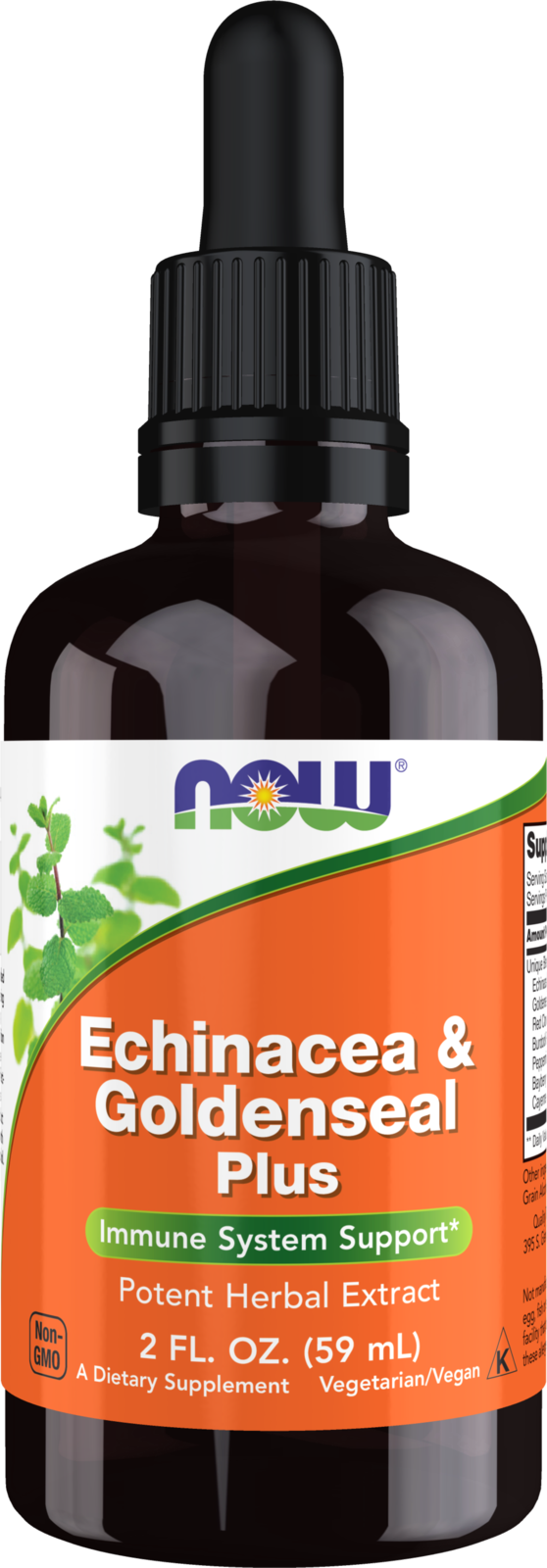 NOW Supplements, Echinacea & Goldenseal Plus with Dropper, 2 fl. oz — product image