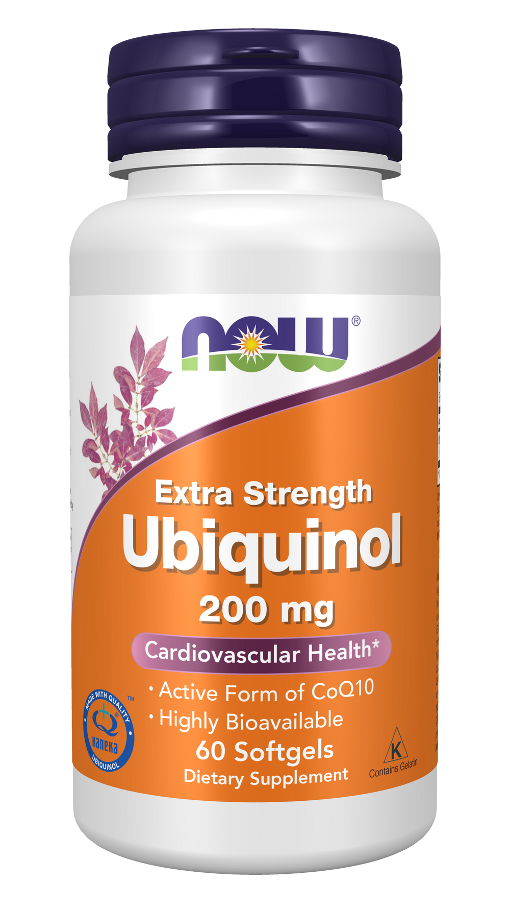 NOW Supplements, Ubiquinol 200 mg, High Bioavailability, 60 Softgels — product image