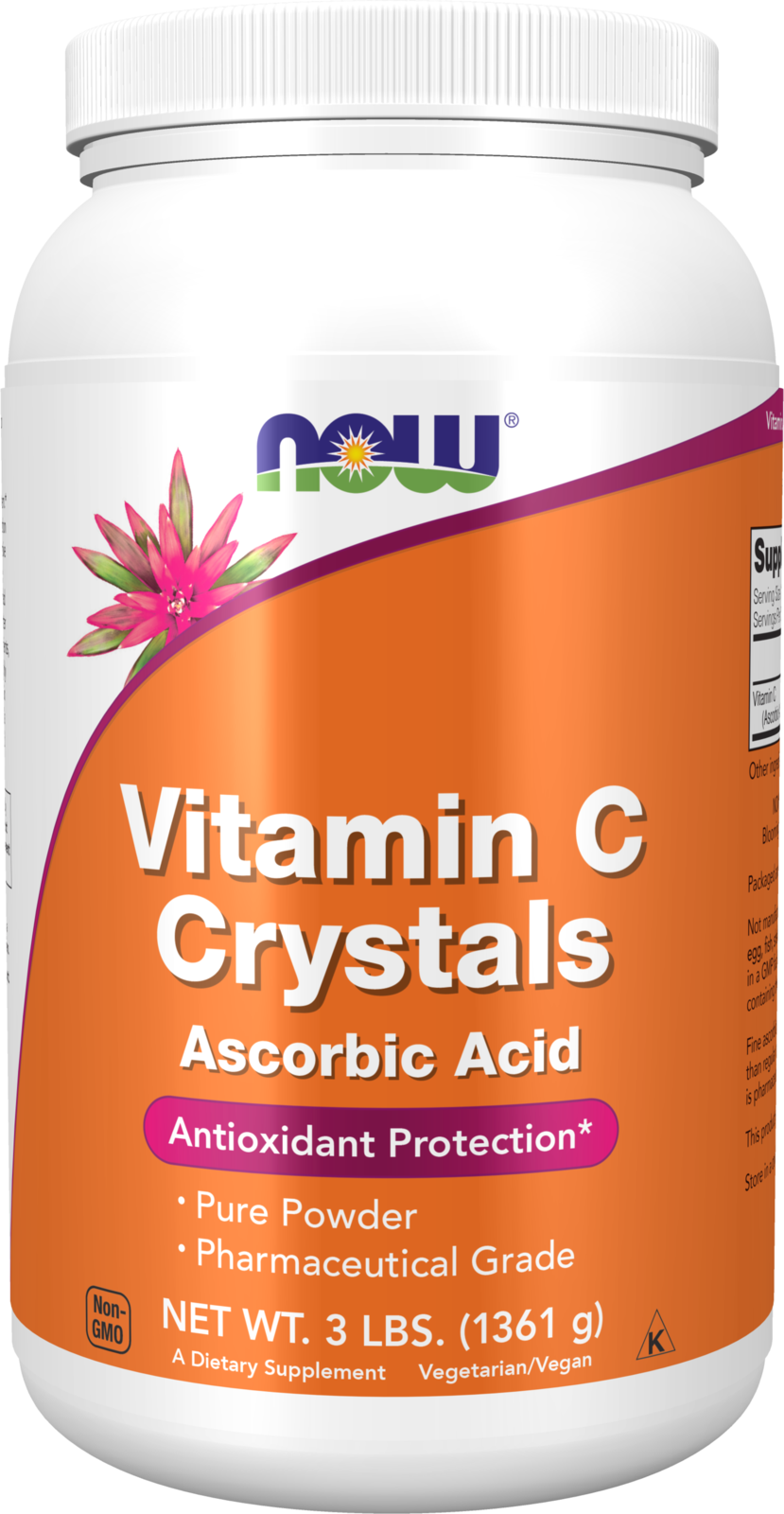 NOW Supplements, Vitamin C Crystals (Ascorbic Acid), 3 lbs — product image