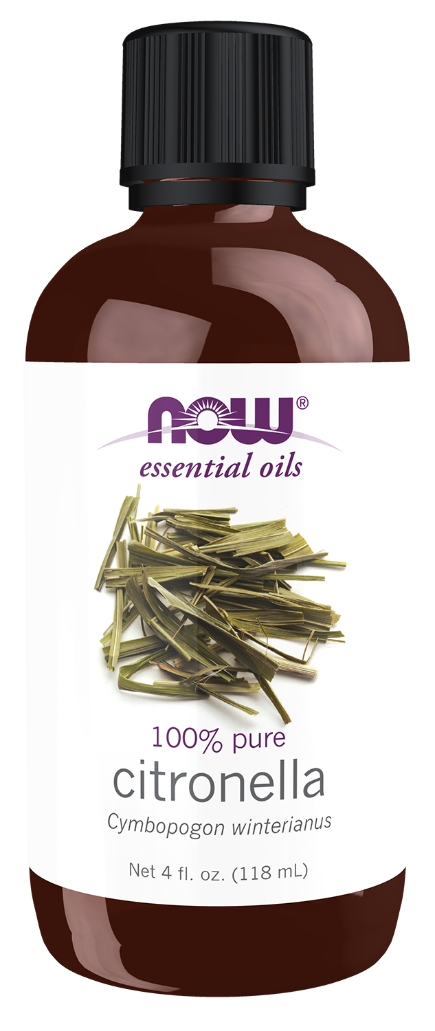 NOW Essential Oils, Citronella Oil, Undiluted, Steam Distilled, 4 fl. oz — product image