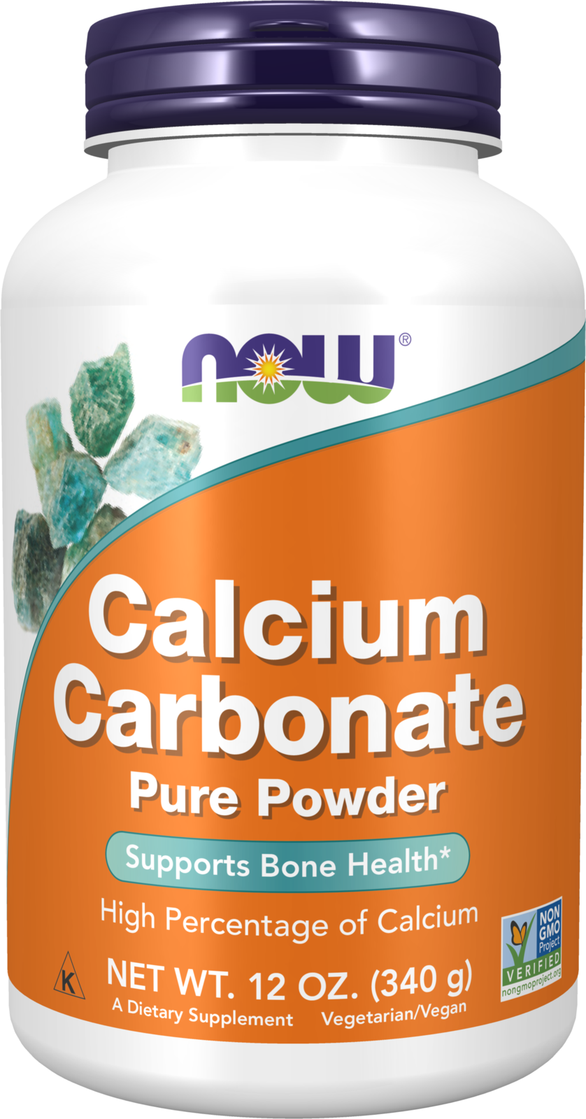 NOW Supplements, Calcium Carbonate Powder, Supports Bone Health*, 12 oz — product image