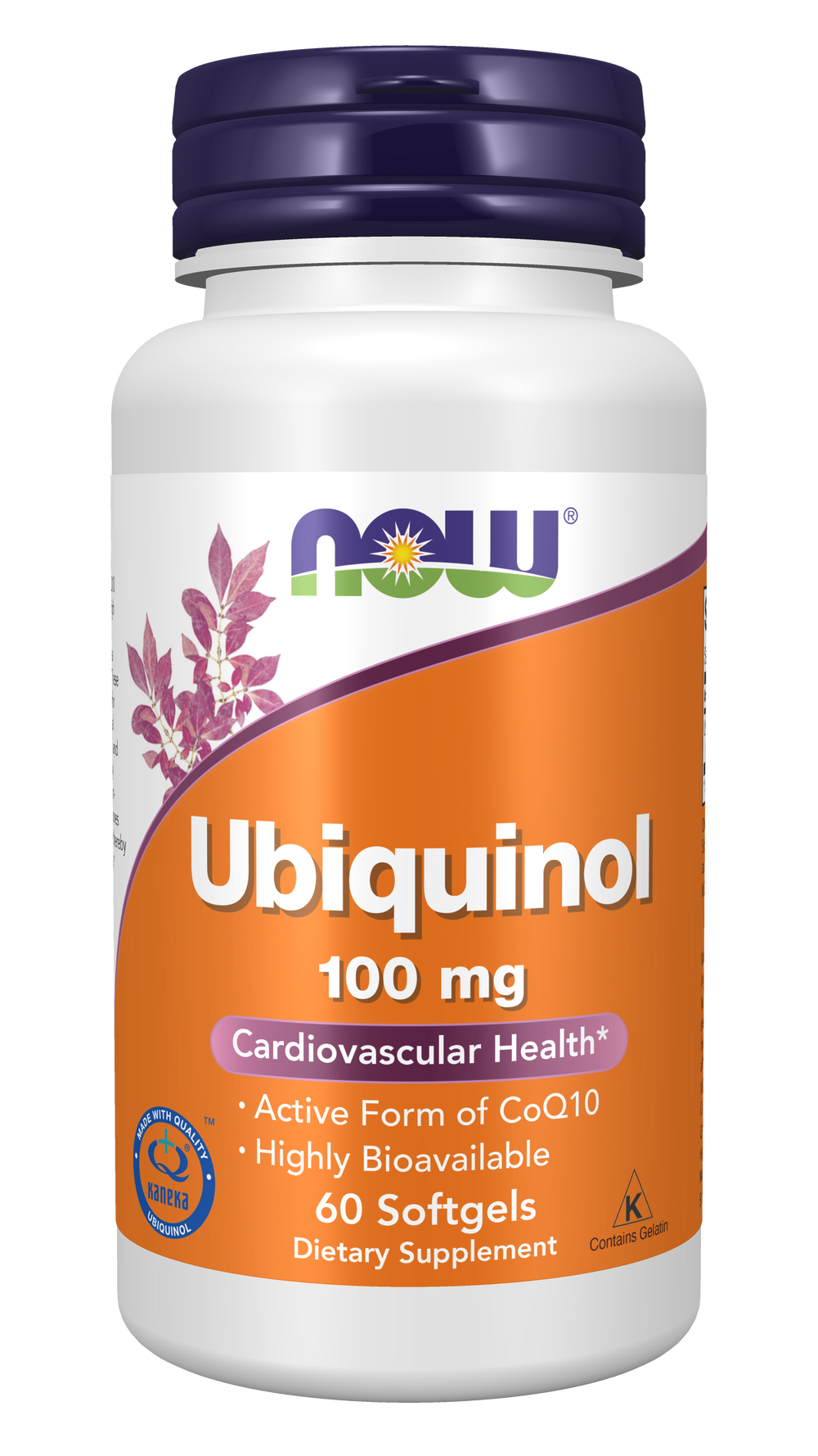 NOW Supplements, Ubiquinol 100 mg, High Bioavailability, 60 Softgels — product image