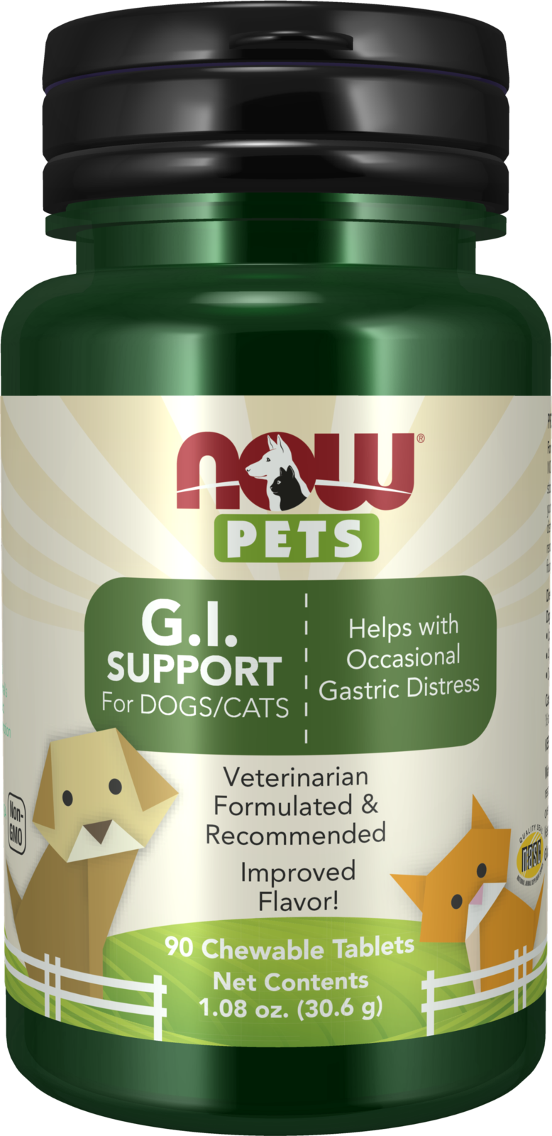 NOW Pet Health, G.I. Support Supplement, Cats & Dogs, 90 Chewable Tablets — product image