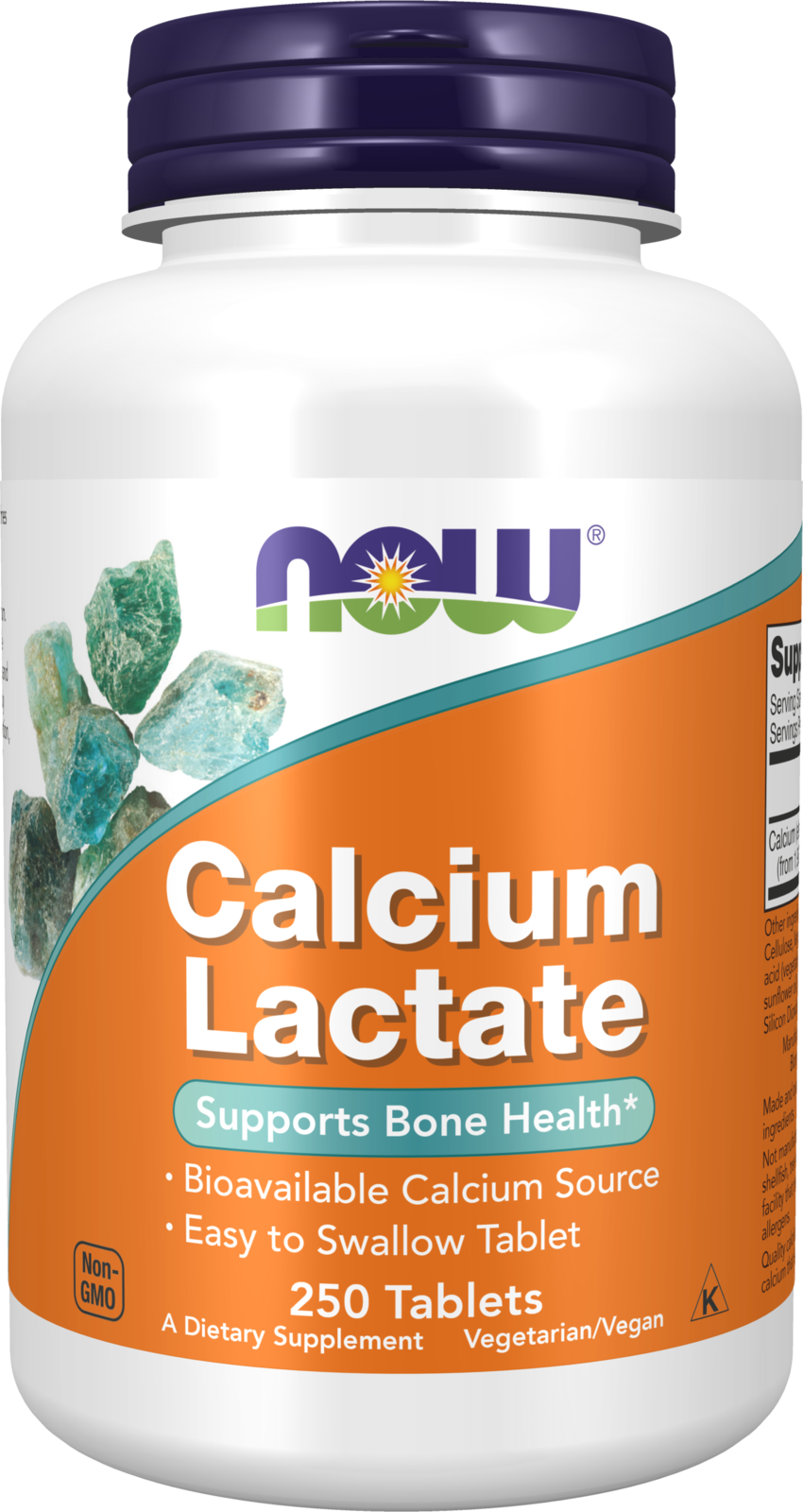 NOW Supplements, Calcium Lactate, Supports Bone Health*, 250 Tabs — product image